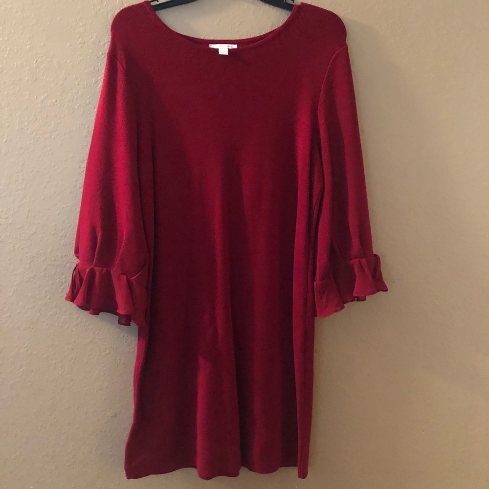 Red long sleeve dress